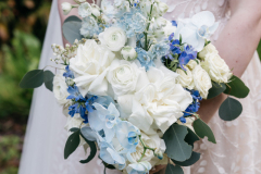 Wedding bouquet blue white